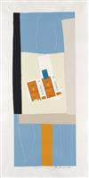 ROBERT MOTHERWELL Two color lithographs with collage from The Summer Light Series.